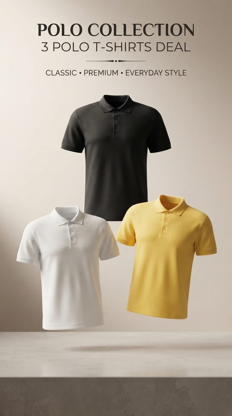 👔 Polo Collection: 3 Polo T-Shirts Deal 👔