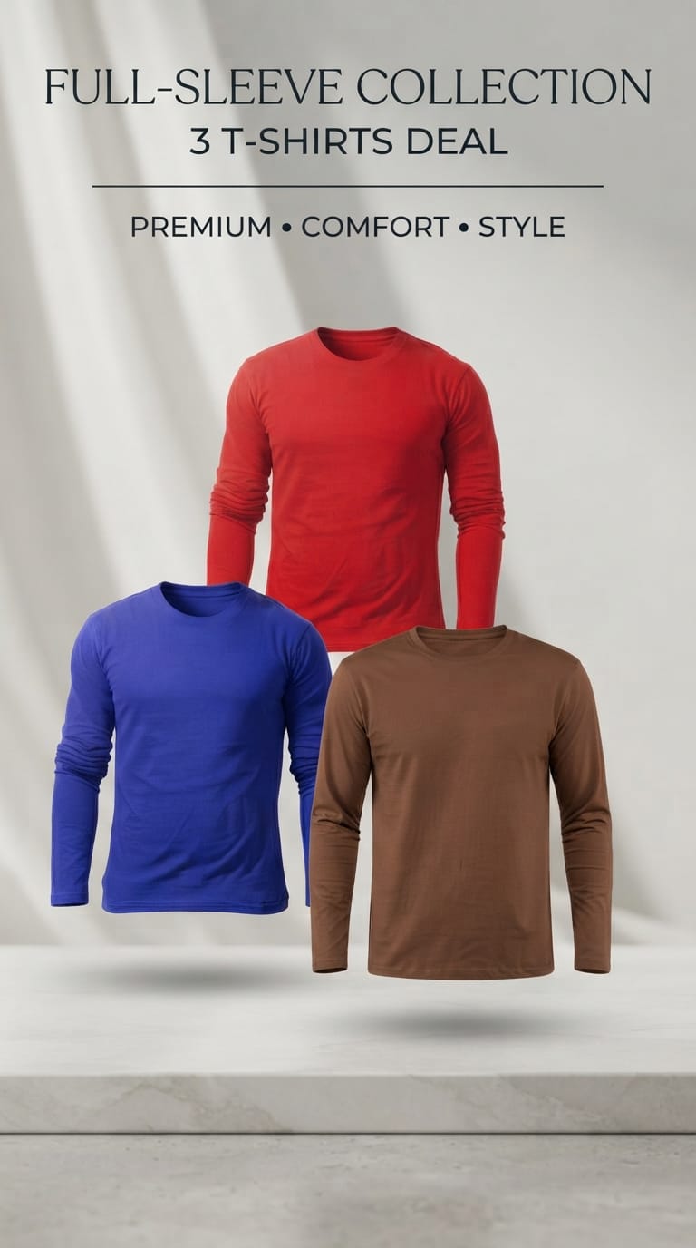 👕 Full-Sleeve Collection: 3 T-Shirts Deal 👕
