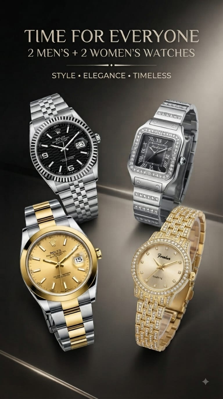 ⌚ Time For Everyone: 2 Men’s + 2 Women’s Watches Bundle ⌚
